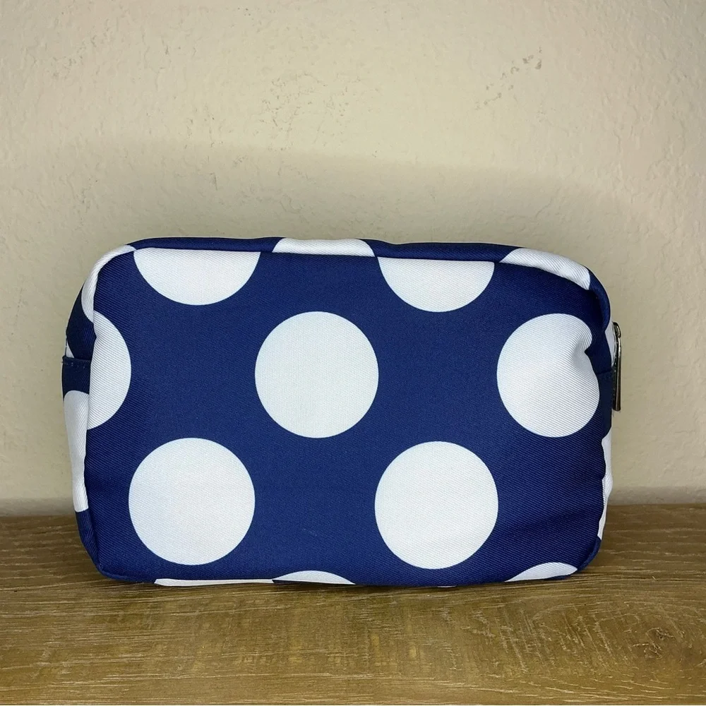 Clinique x kate spade White & Navy Cosmetic Bag